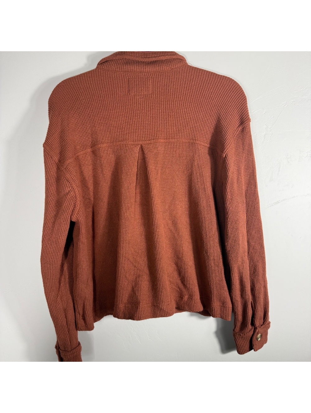 Thread & Supply Waffle Rust Shacket | small - Picture 2 of 4